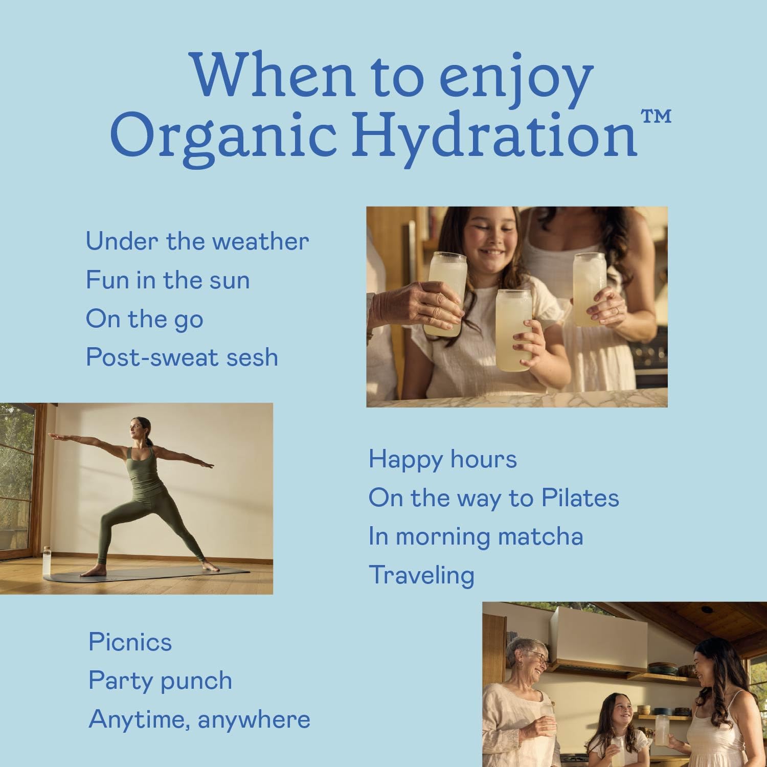 Vegan, caffeine-free, BPA-free claims icons on packaging