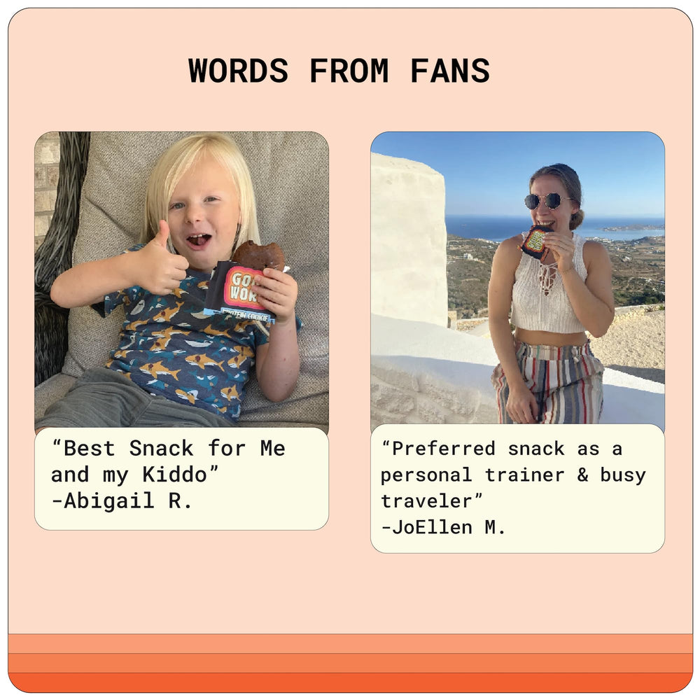 Good Word 12-pack display ready-to-eat cookies for lunches and on-the-go.