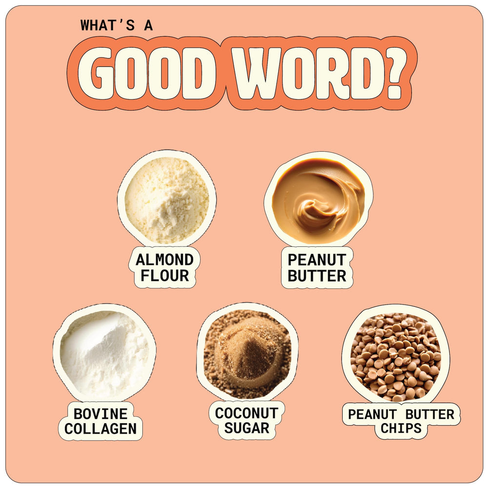 Good Word almond butter and collagen base close-up signaling protein-rich nourishment.
