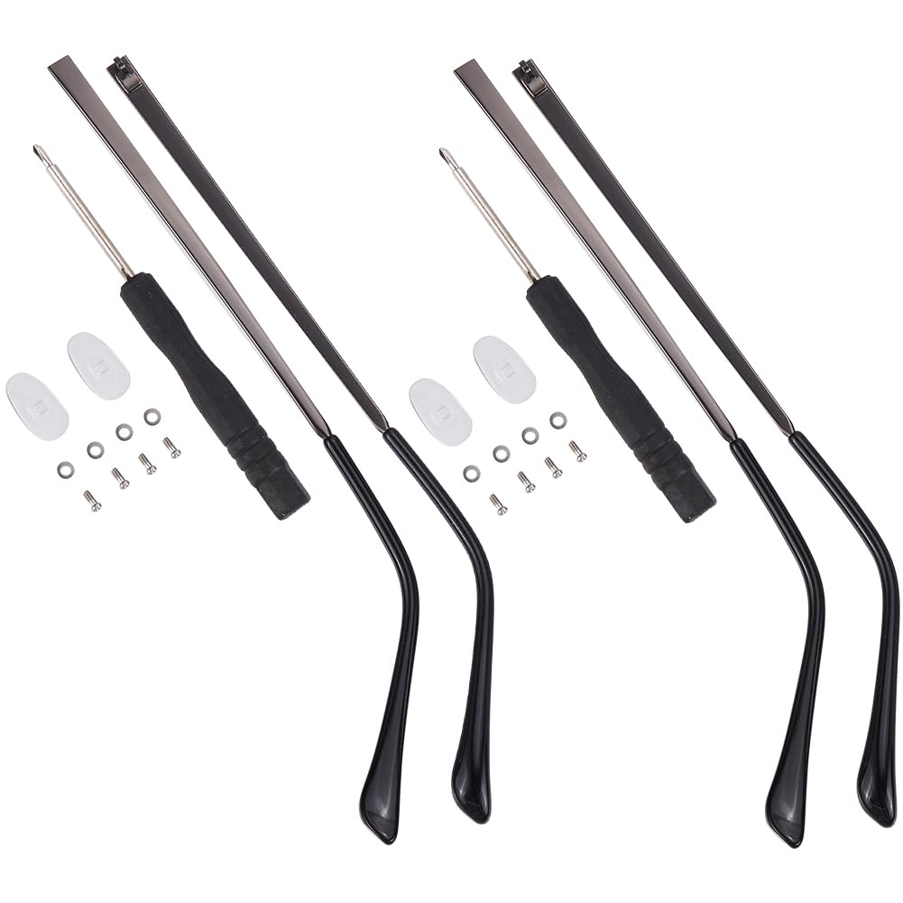 Gorgecraft 2 set gunmetal temple arms for eyeglasses side view