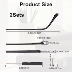 Two black replacement eyeglasses arms included