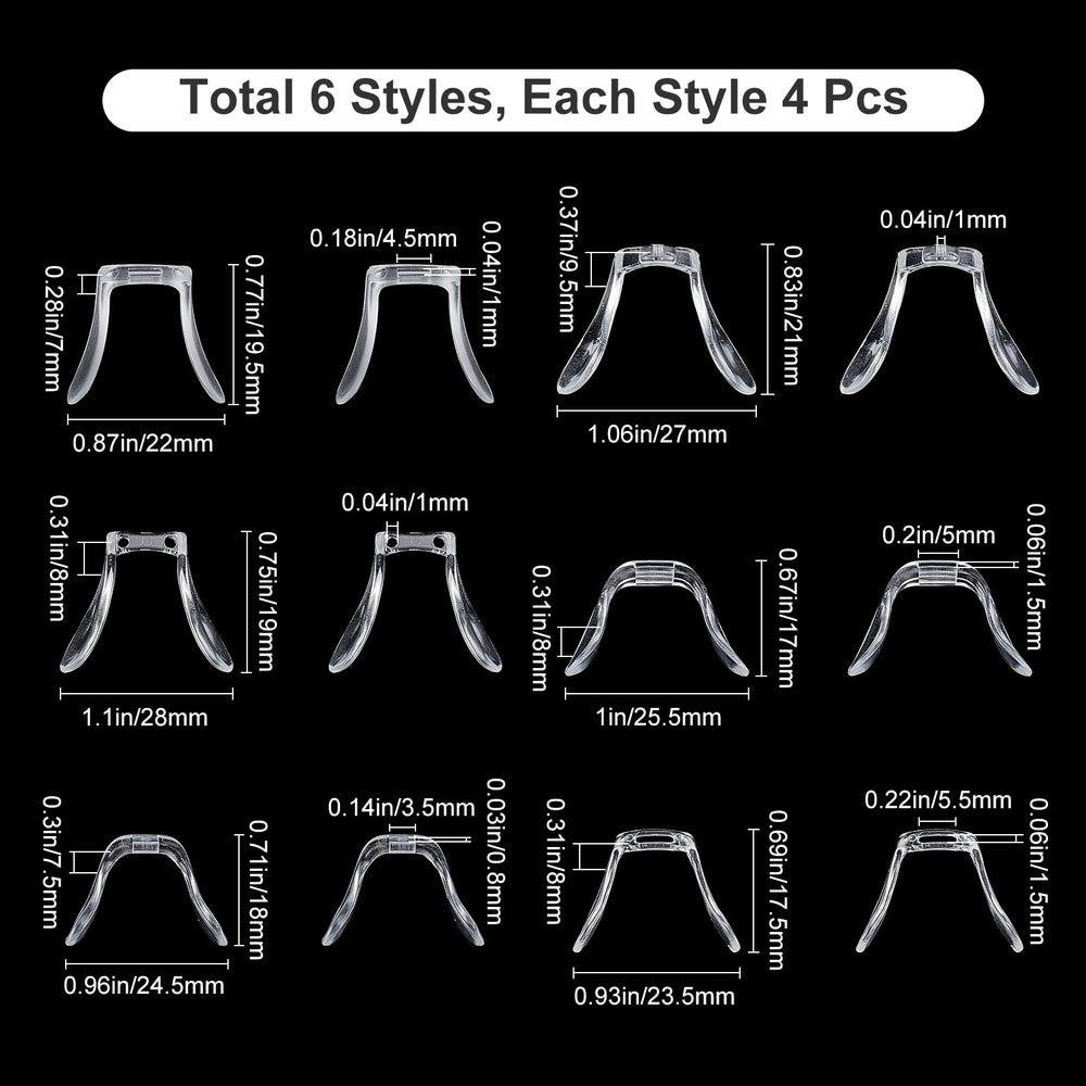 Close-up of U-shaped nose pad size 2 for glasses (18x24.5x7.5mm)
