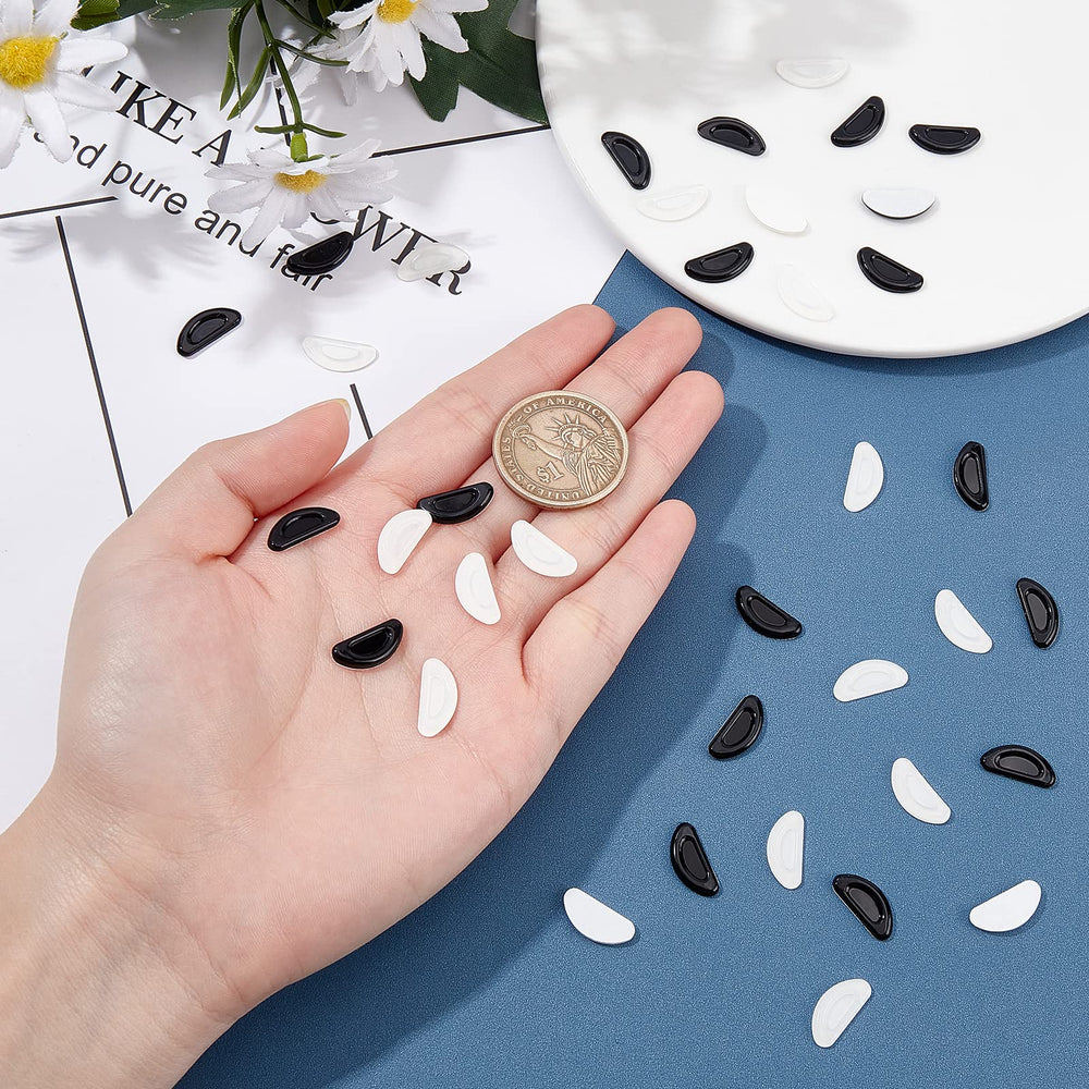 Black Gorgecraft 1.5mm silicone nose pads for eyeglasses (24 pieces)