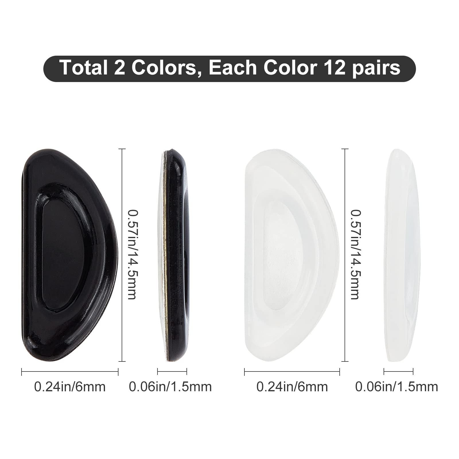 Close-up of D-shape air chamber silicone nose pads