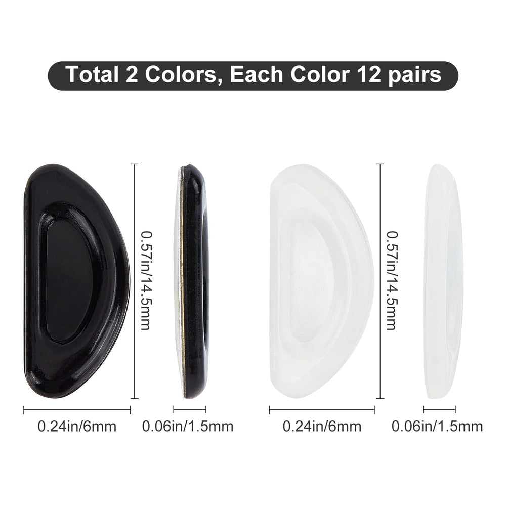 Close-up of D-shape air chamber silicone nose pads