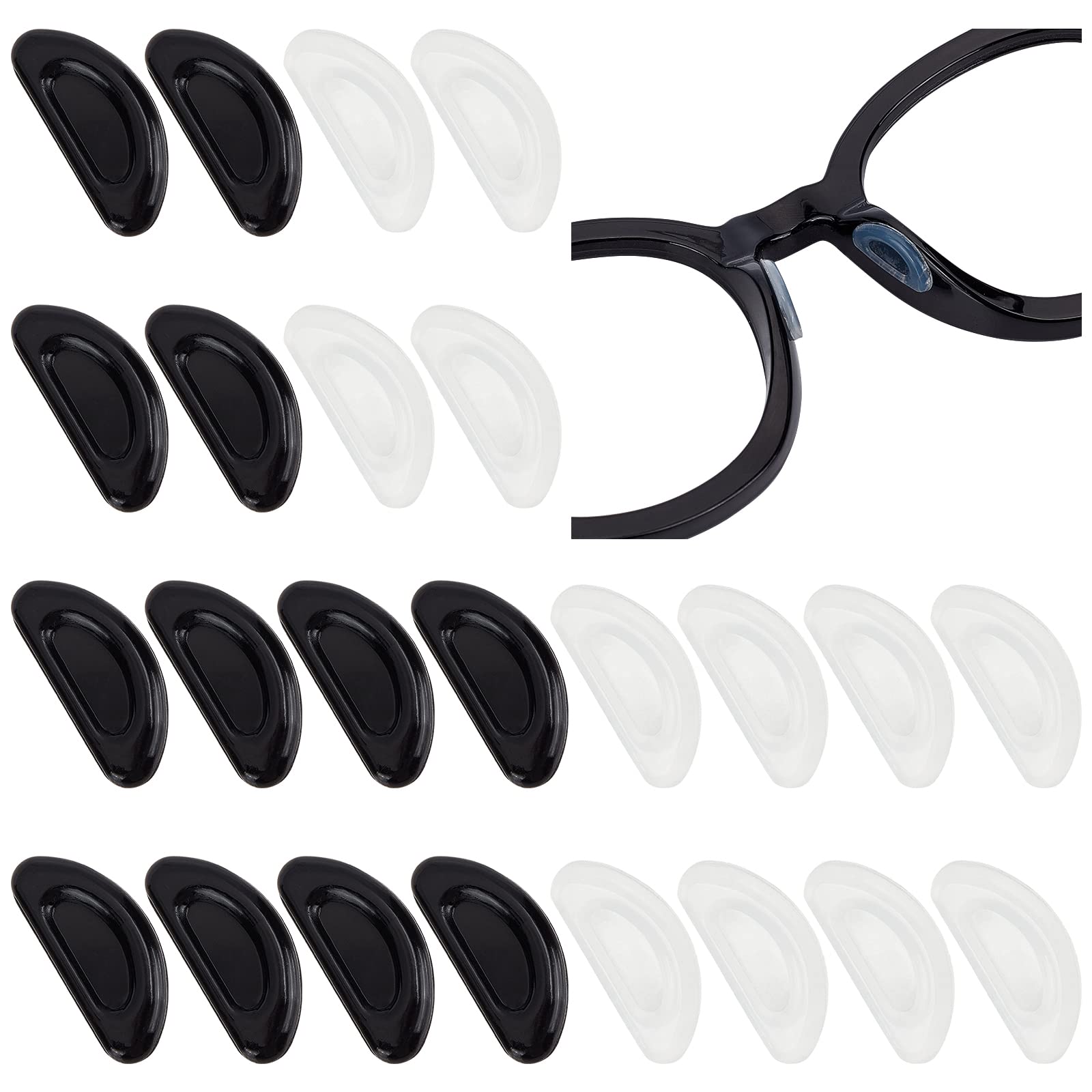 Transparent Gorgecraft 1.5mm silicone nose pads for eyeglasses (24 pieces)