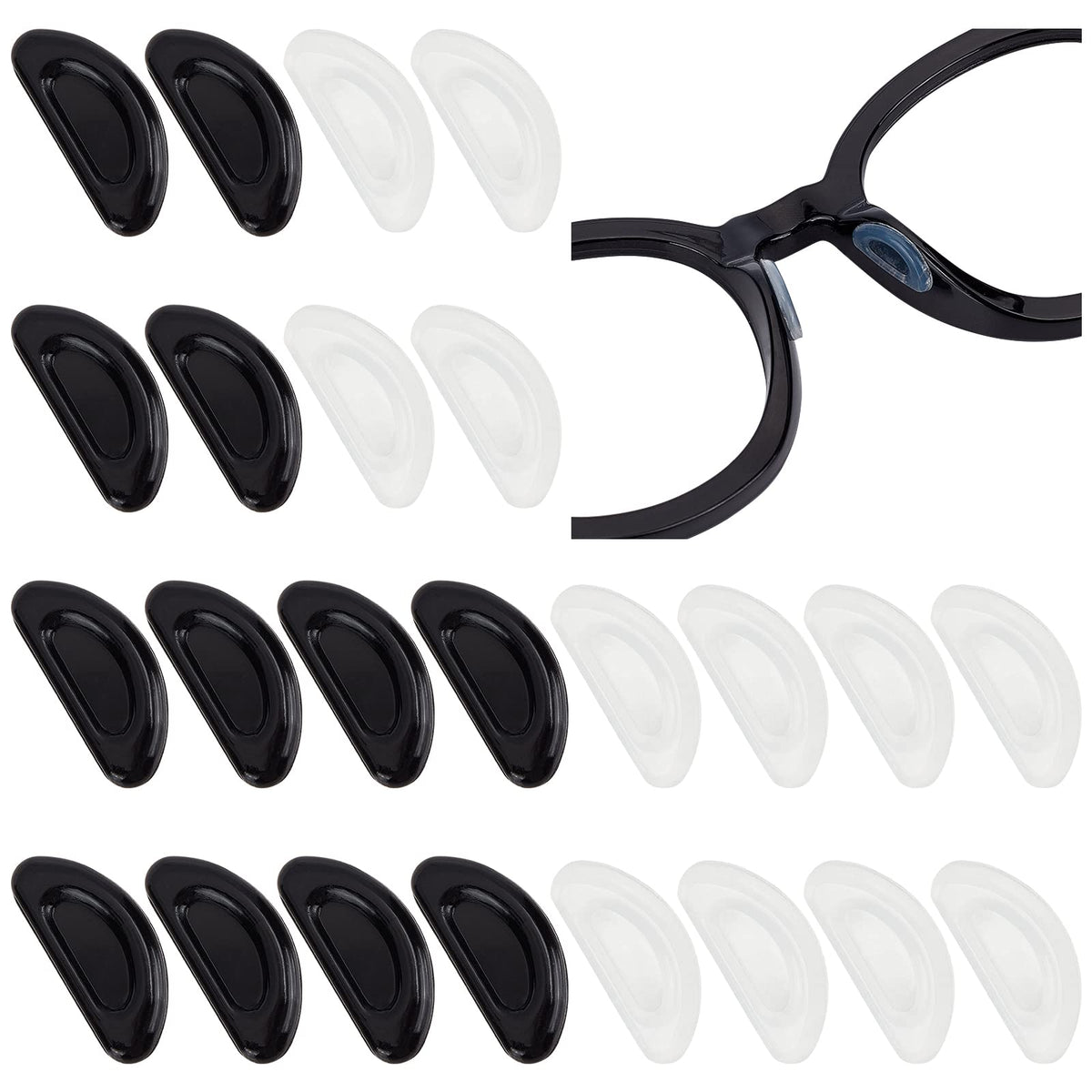Transparent Gorgecraft 1.5mm silicone nose pads for eyeglasses (24 pieces)