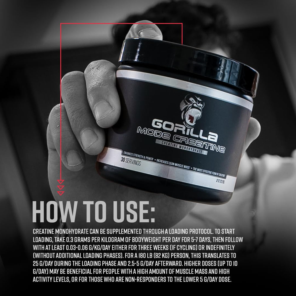 Instructions/usage for Gorilla Mind Creatine Monohydrate Micronized Powder