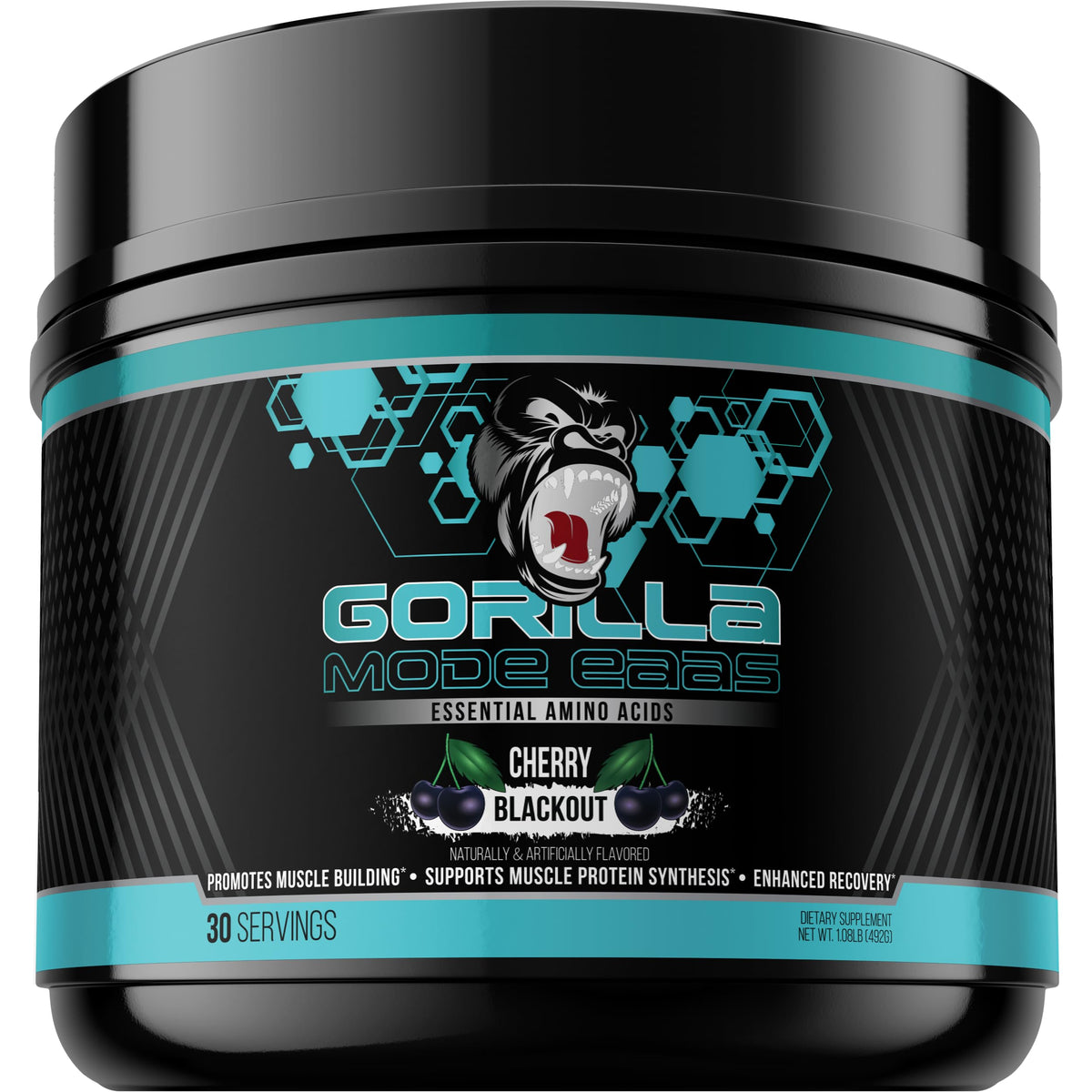 Gorilla Mind Essential Amino Acids bottle - Cherry Blackout