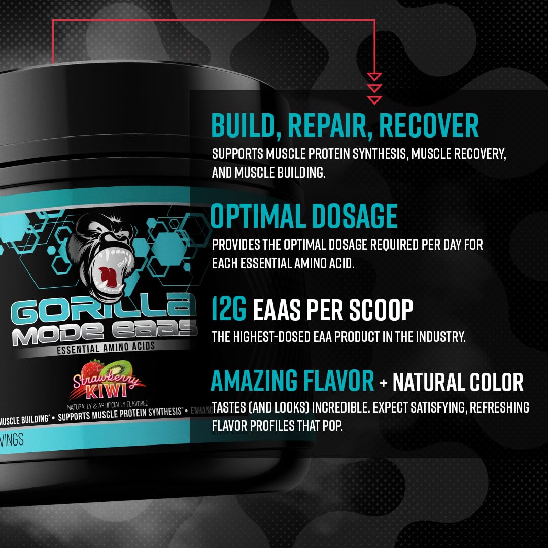 Serving suggestion: glass of prepared EAAs in Mango Peach flavor