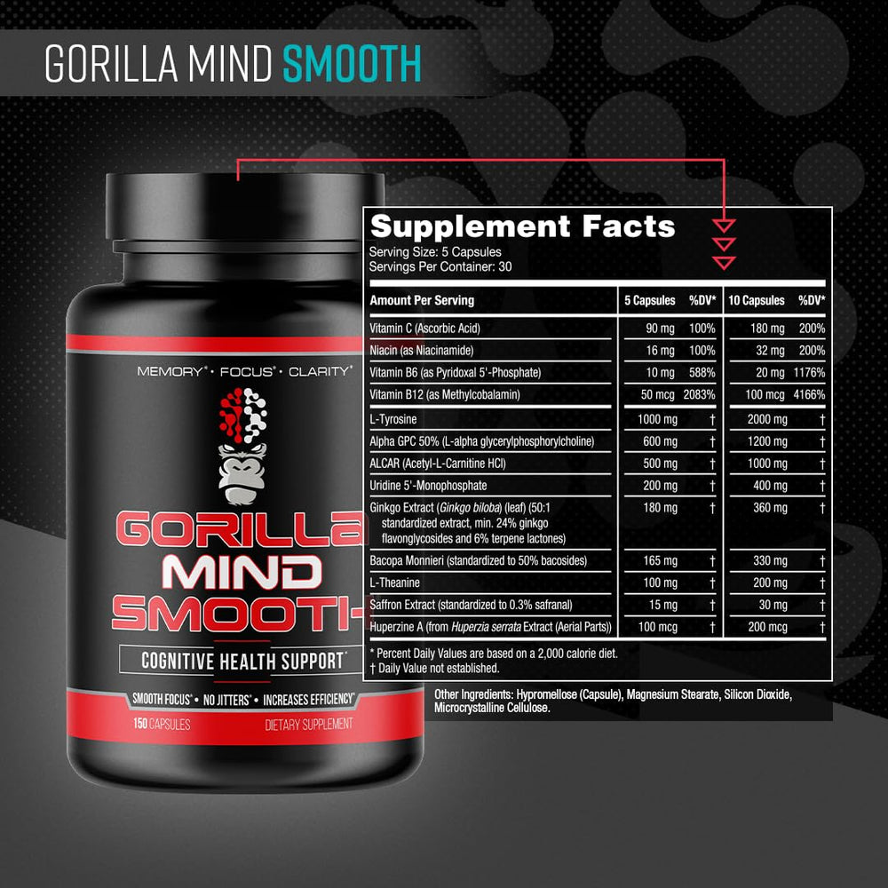 Gorilla Mind Smooth bottle close-up and label