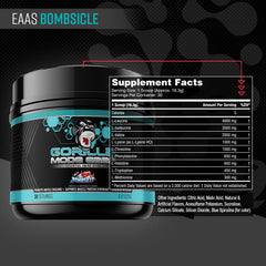 Gorilla Mode EAAs Bombsicle flavor label close-up