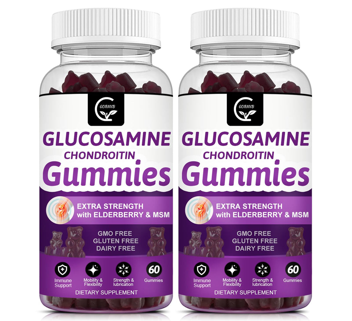 GORNVB Glucosamine Chondroitin Gummies bottle front