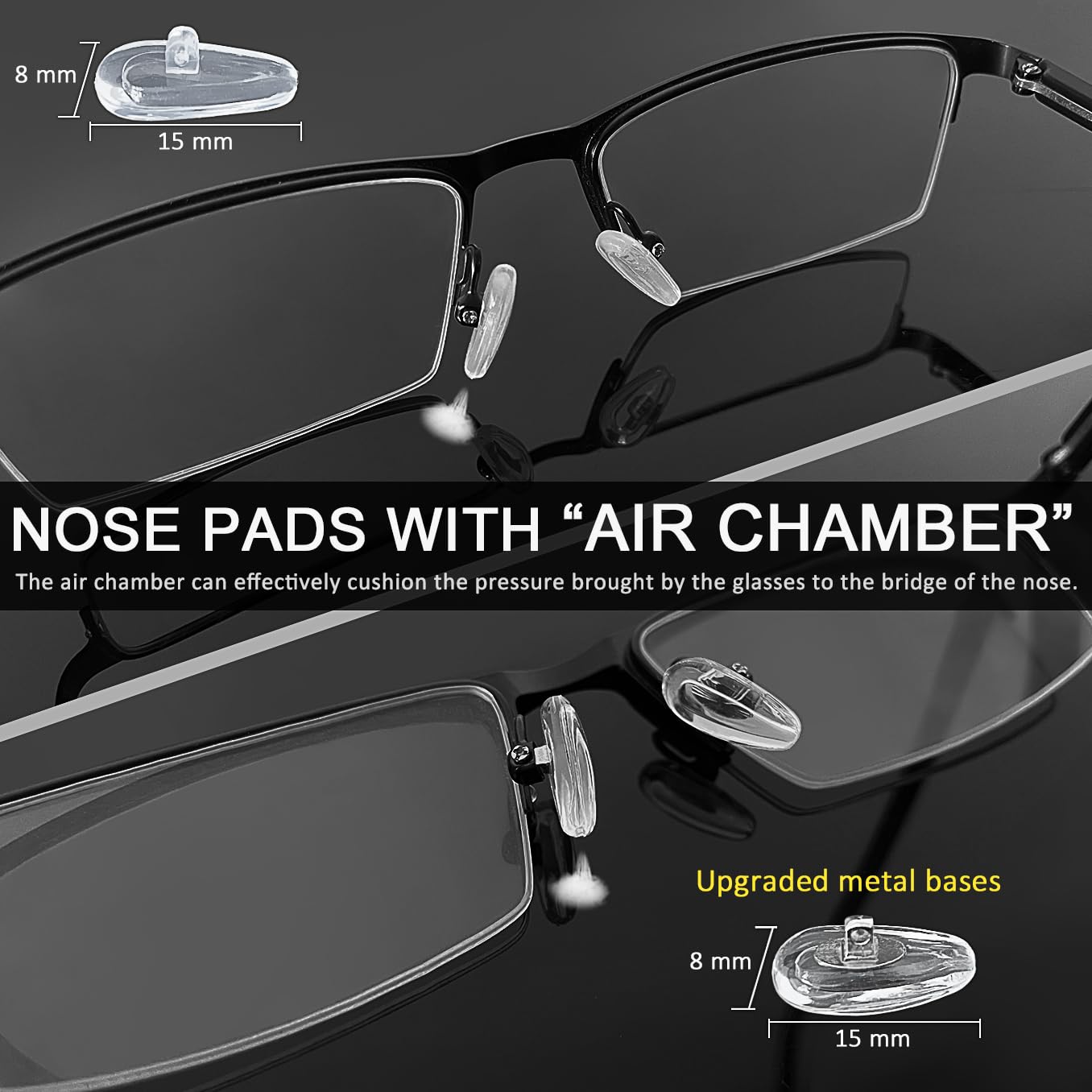 Everything included: nose pads, tools, and a silicone non-slip ear hook