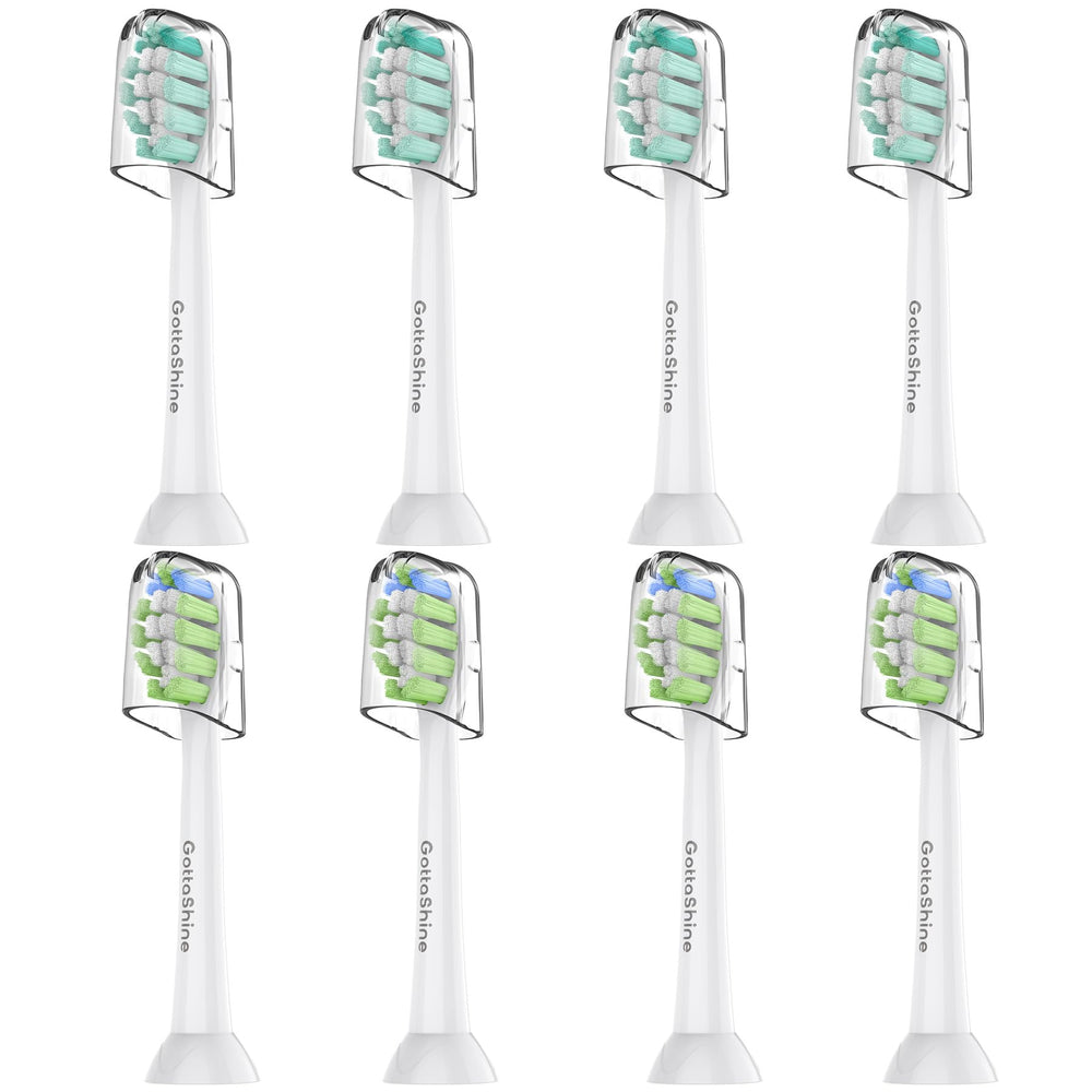 GottaShine Philips Sonicare Click-On replacement heads white 8-pack packaging front