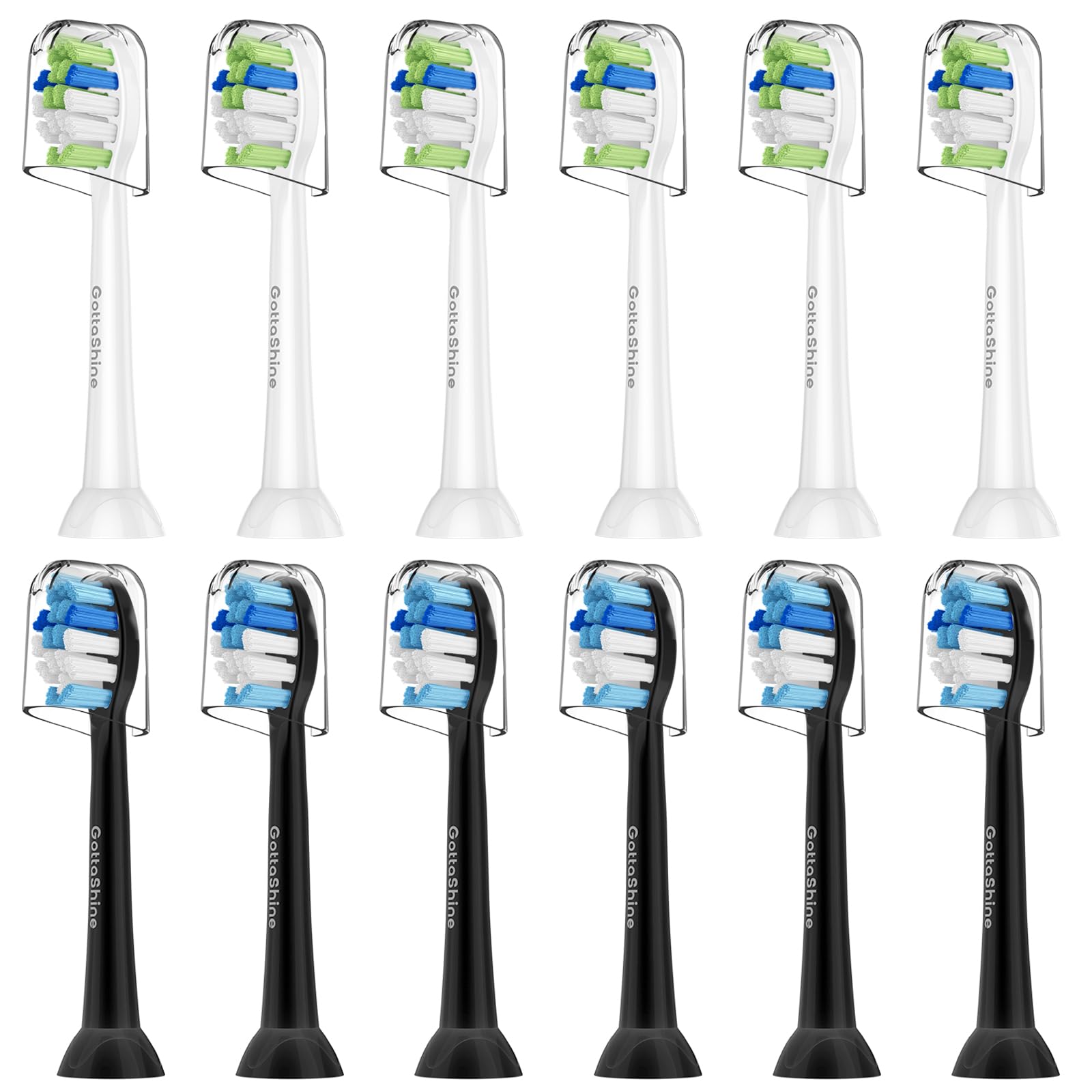 GottaShine 12-pack replacement toothbrush heads for Philips Sonicare
