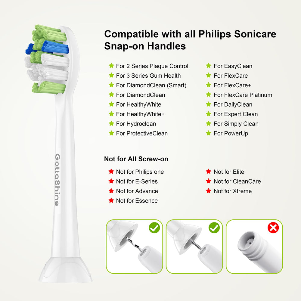 GottaShine replacement heads in 12-pack with Philips Sonicare compatibility