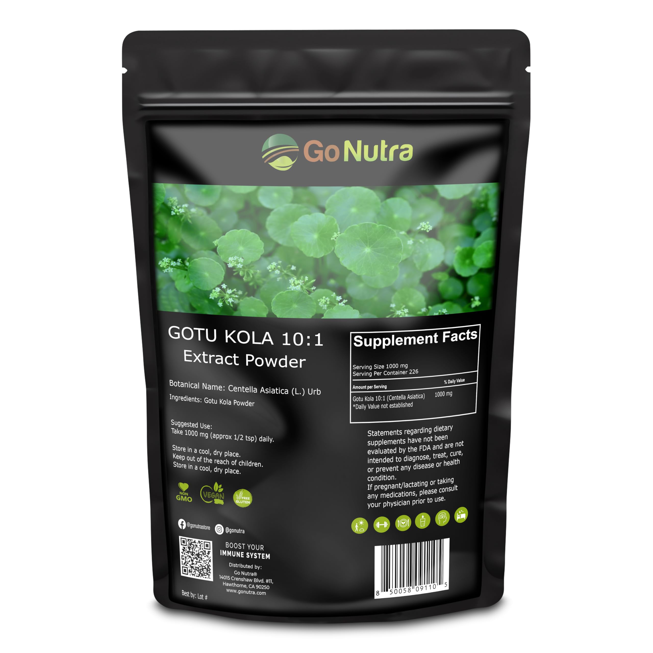 Gotu Kola 10:1 Extract Powder bottle front