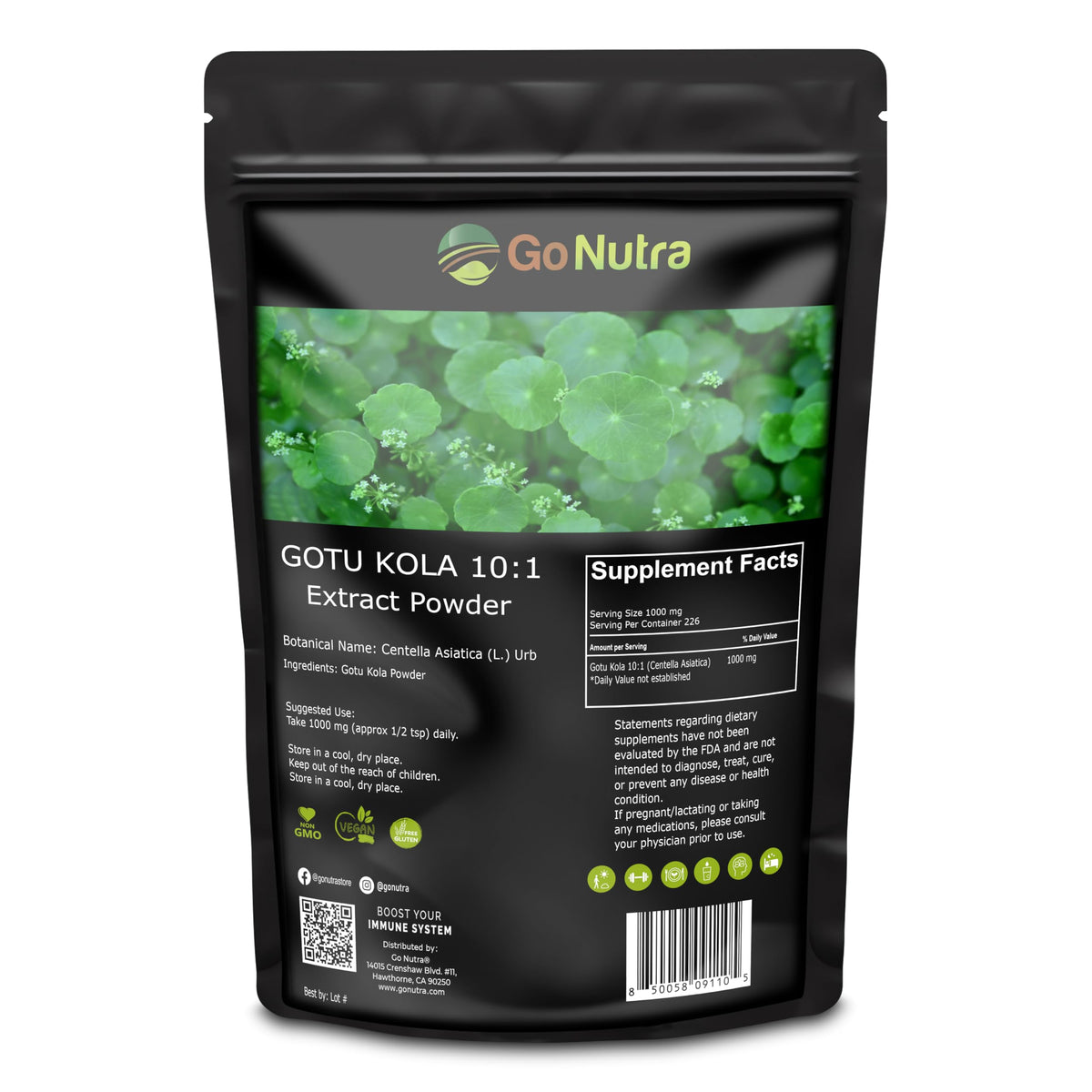 Gotu Kola 10:1 Extract Powder bottle front
