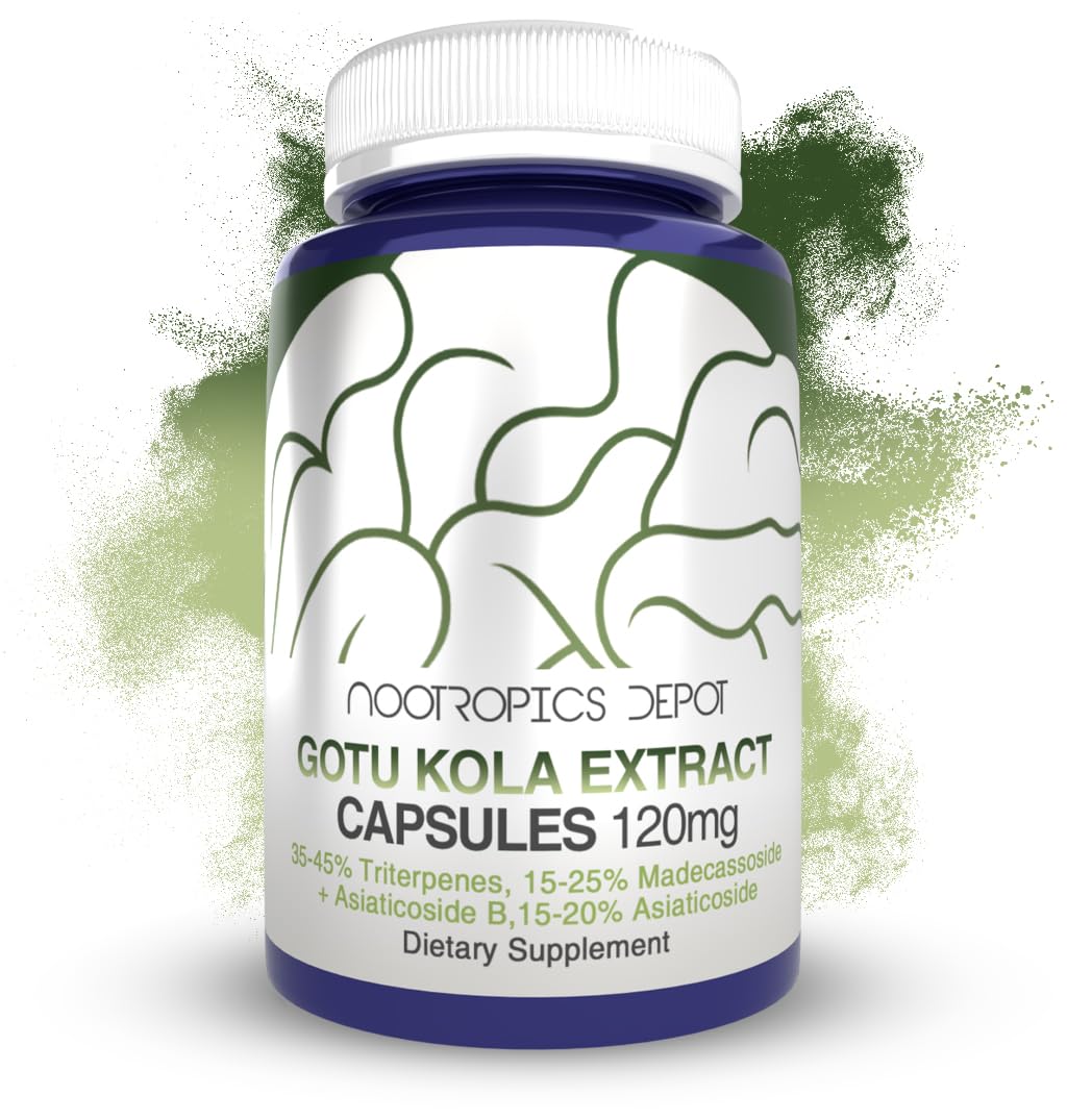 Gotu Kola extract capsules label showing 120mg per capsule and 90 count