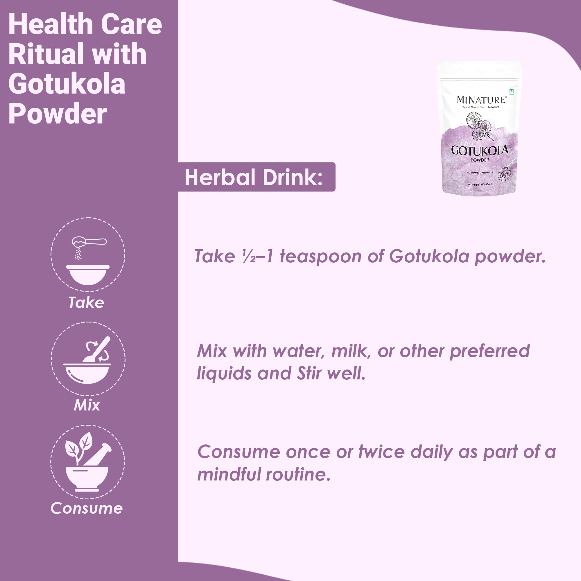Gotu Kola powder steeped for herbal tea