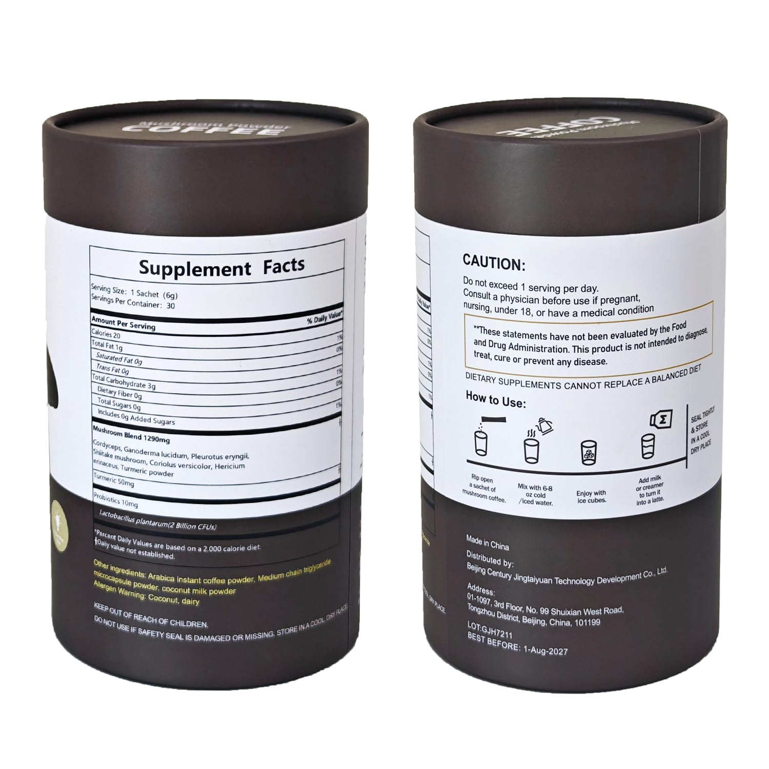 Gourmet Arabica instant coffee jar packaging.