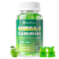 GparkNature Vegan Omega-3 Gummies bottle featuring algae oil