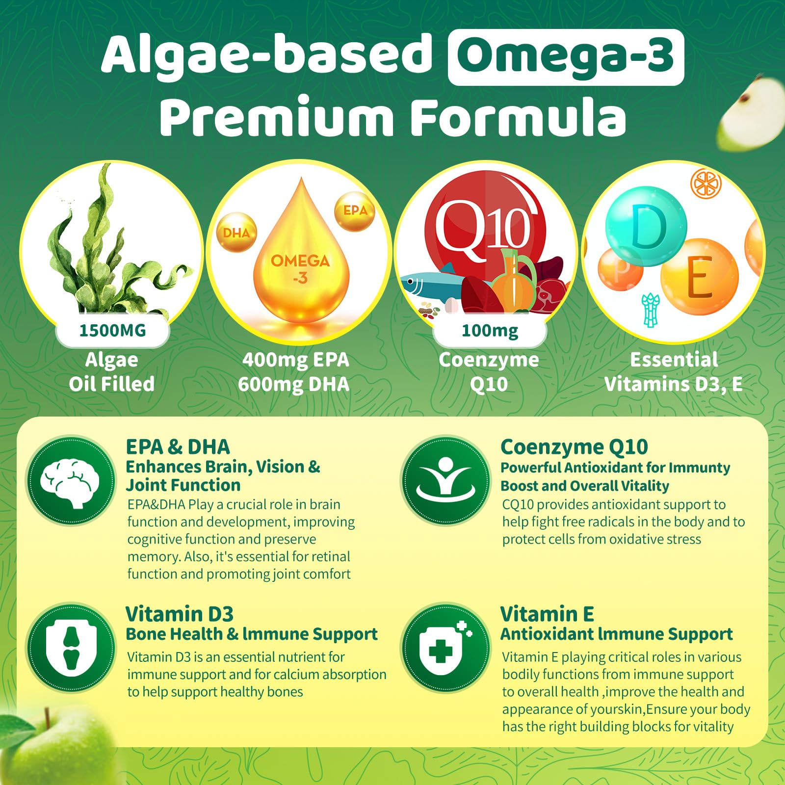 Sugar-free vegan omega-3 gummies close-up