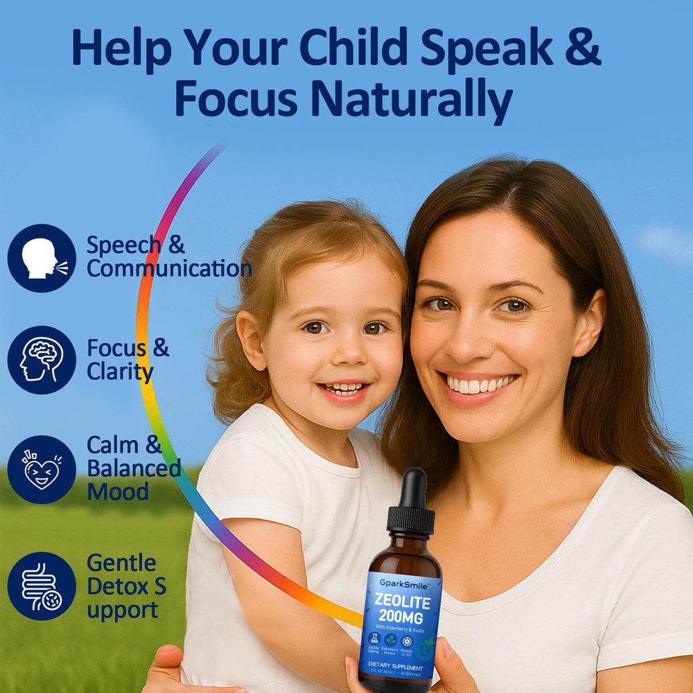 GparkNature Zeolite Detox Drops dropper usage closeup for convenient dosing.