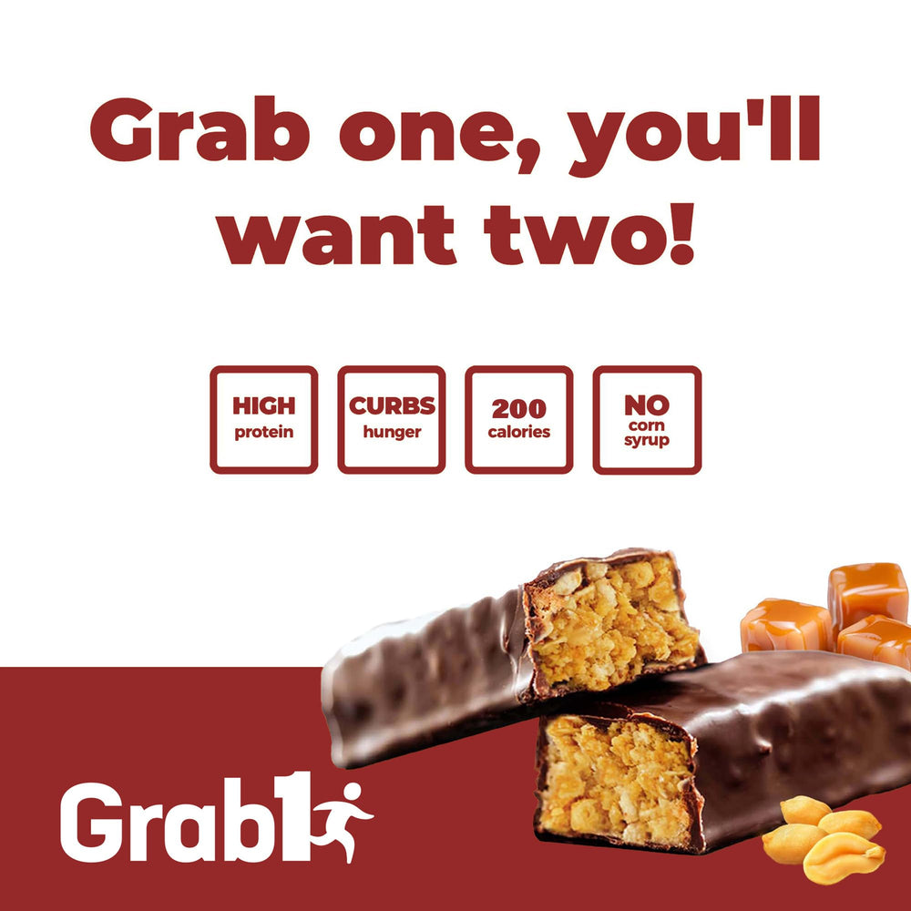 Grab1 peanut caramel close-up with glossy chocolate coating