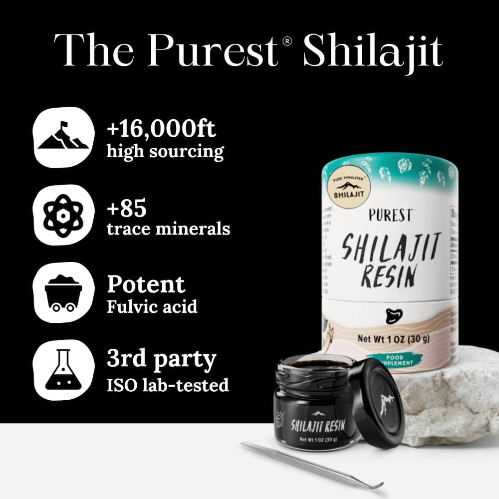 Grade A shilajit resin with 85+ trace minerals