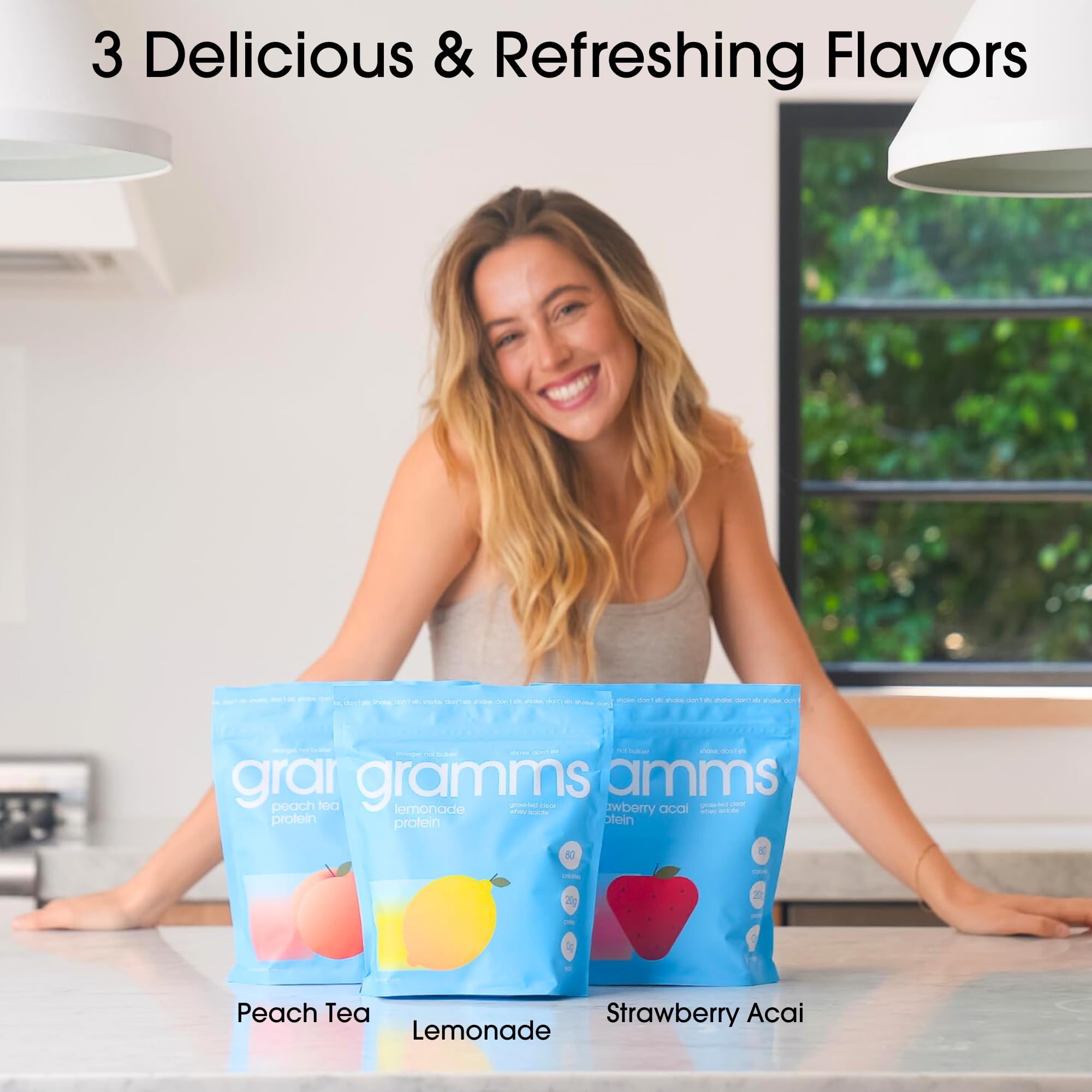 Allergen information label on GRAMMS Clear Protein Peach Tea packaging