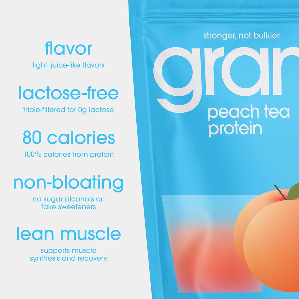 Serving suggestion image for GRAMMS Clear Protein Peach Tea