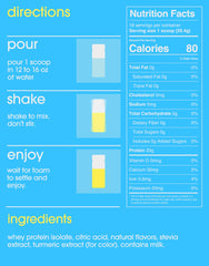 GRAMMS Clear Protein Powder Lemonade flavor side view 1