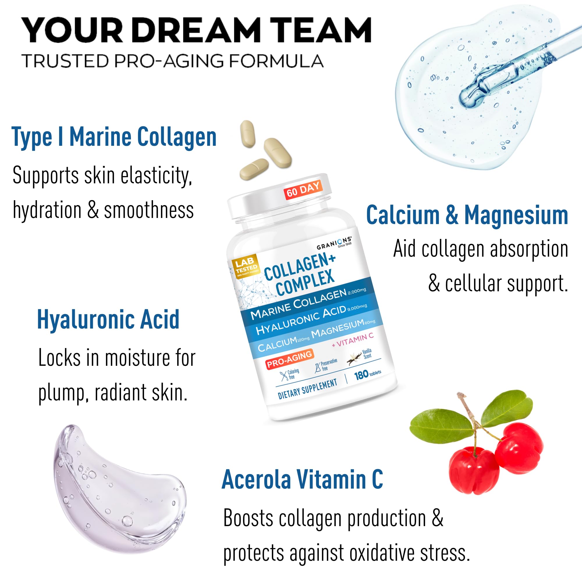 Granions 2000mg hydrolyzed marine collagen supplement image