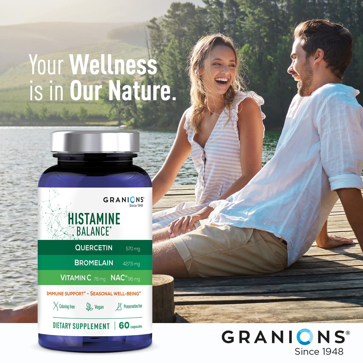 Allergen-free packaging for Granions Histamine Balance Complex