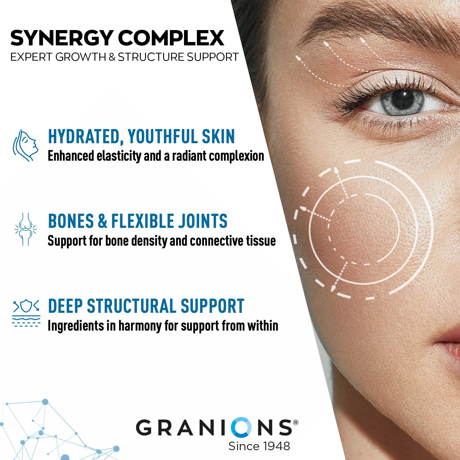 Hyaluronic acid supplement with vitamin C and minerals from Granions