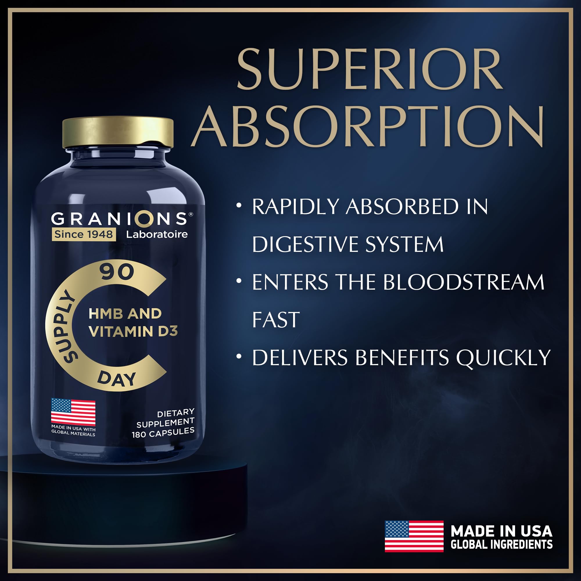 90 servings packaging and nutrition information on Granions bottle