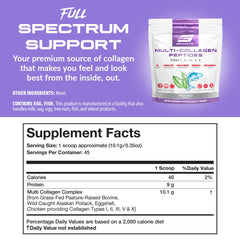 Close-up of collagen peptides powder texture