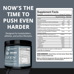 Close-up of 10g EAAs and 7g BCAAs per serving label