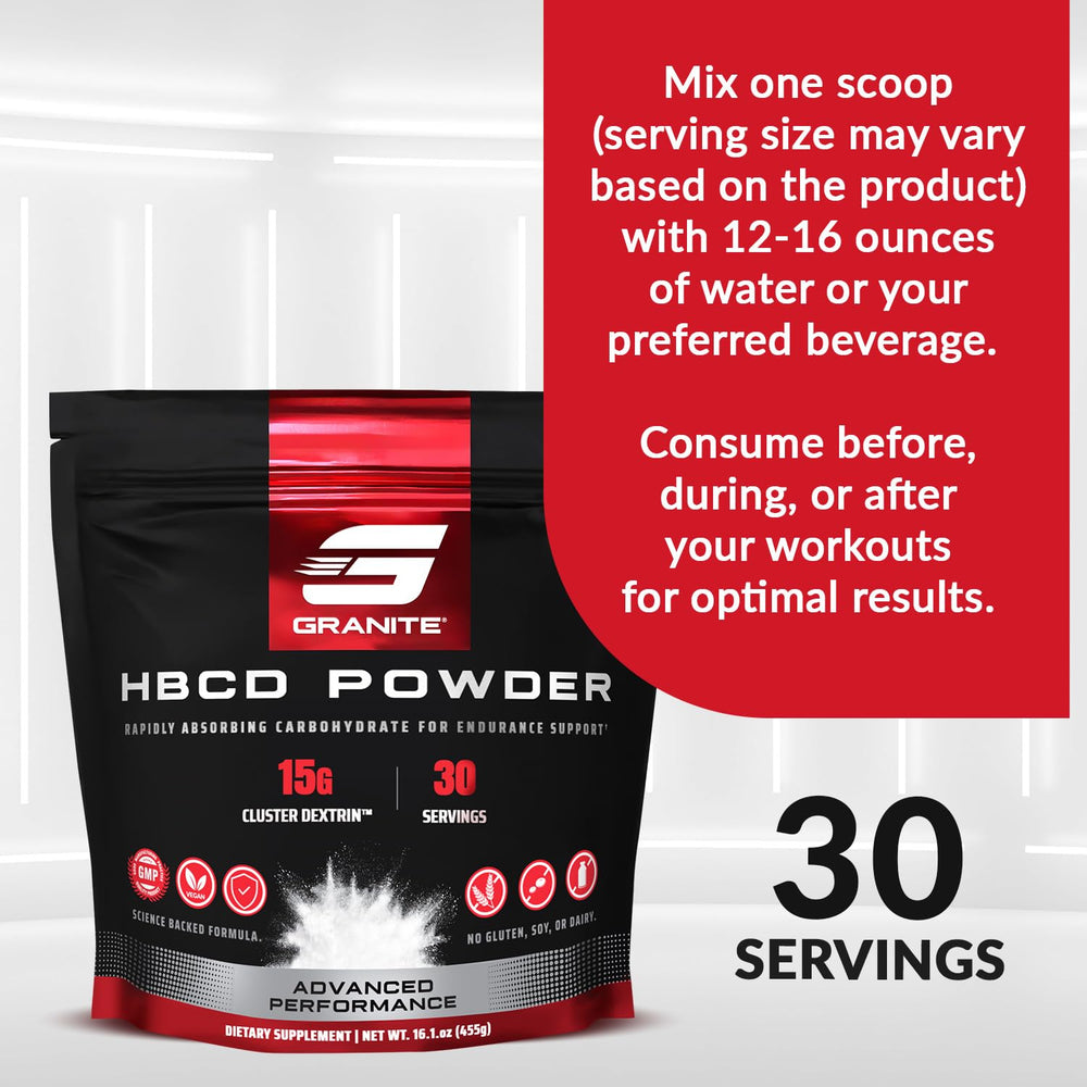Granite HBCD label packaging highlights clean non GMO sugar-free formulation