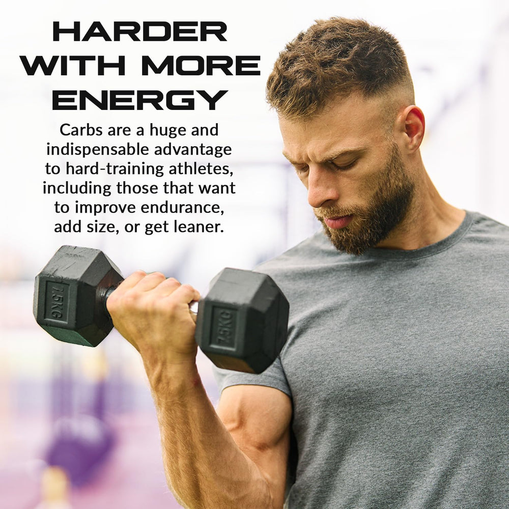 Granite Intra Carb Powder fruit punch label highlights Palatinose and Dextrin for balanced fueling.