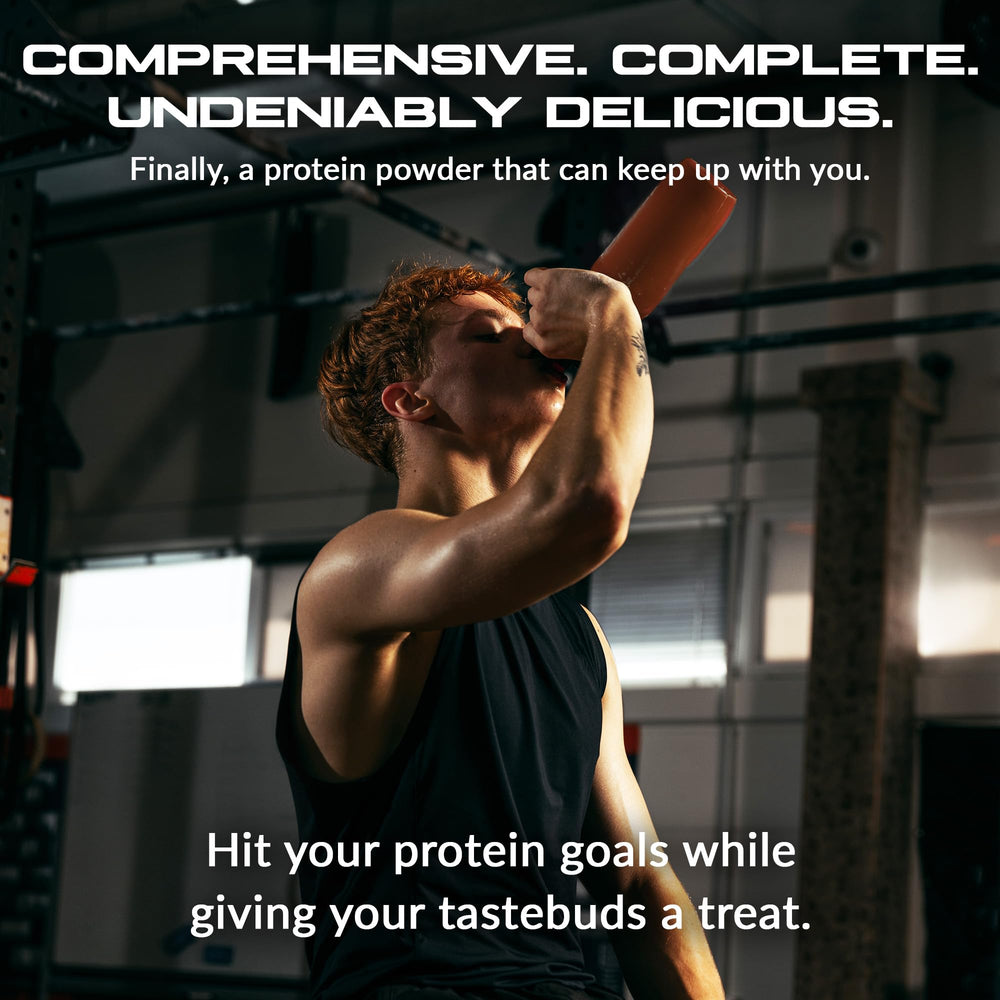 Granite Nutrition Salted Caramel shake in glass shows creamy texture for post-workout.
