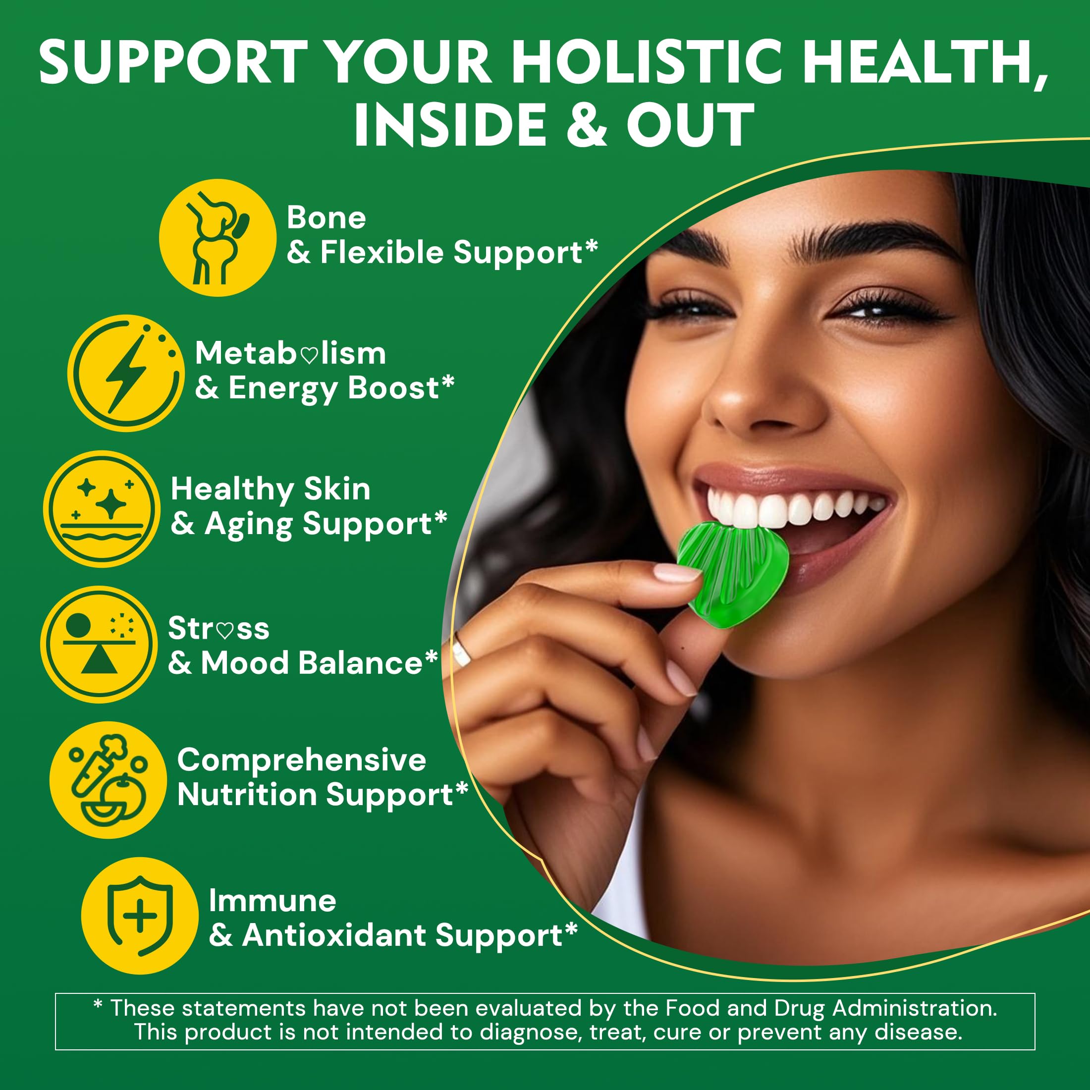 Close-up of grape-flavored moringa gummies