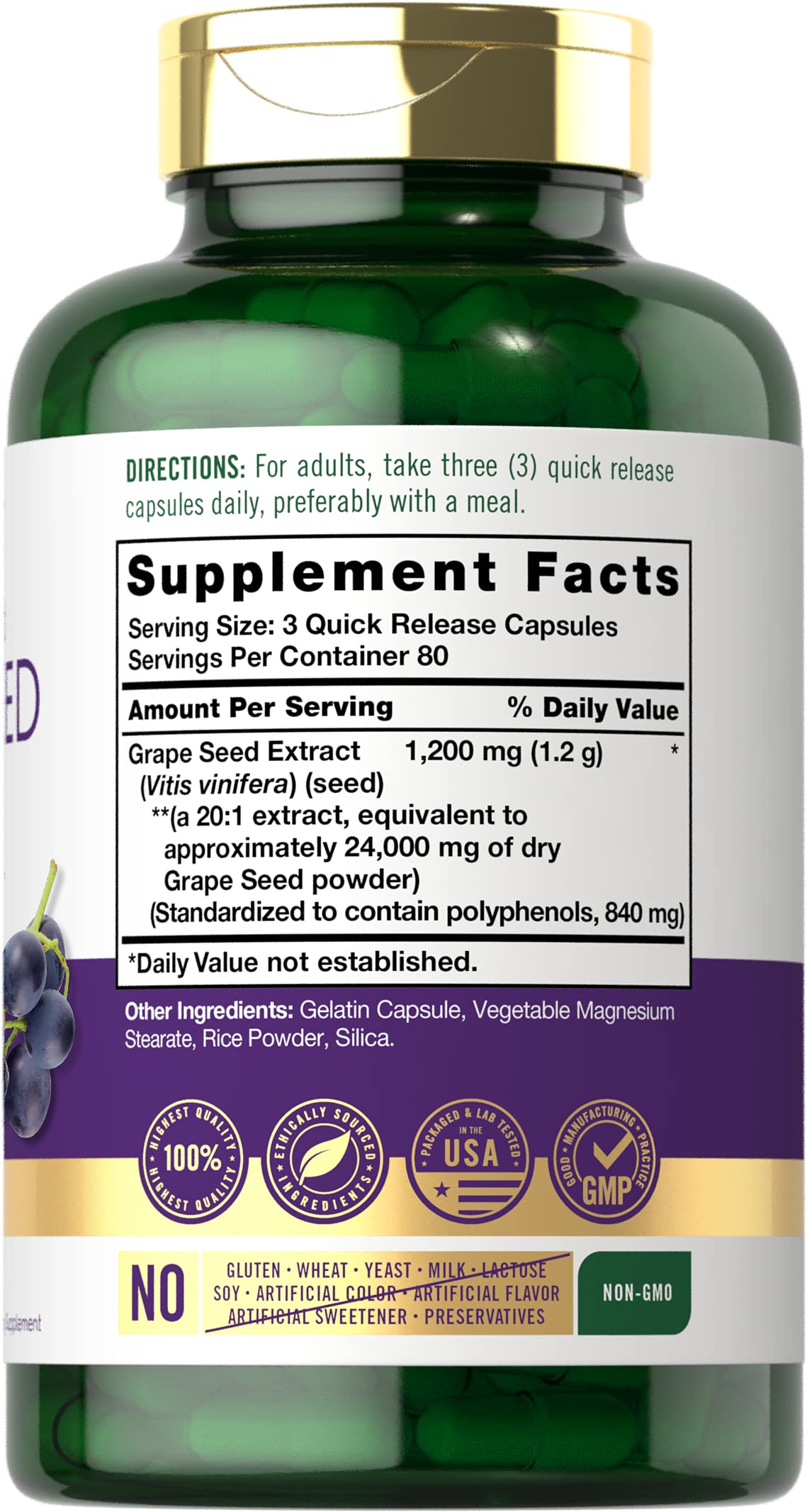 Label showing 24,000 mg equivalent per serving