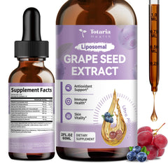 Bottle of Grape Seed Extract Drops with label