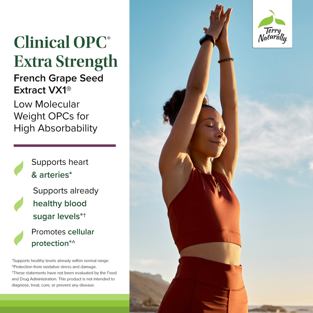 Grape seed extract OPC bottle close-up