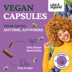 Graphic highlighting 95% polyphenols in grape seed extract