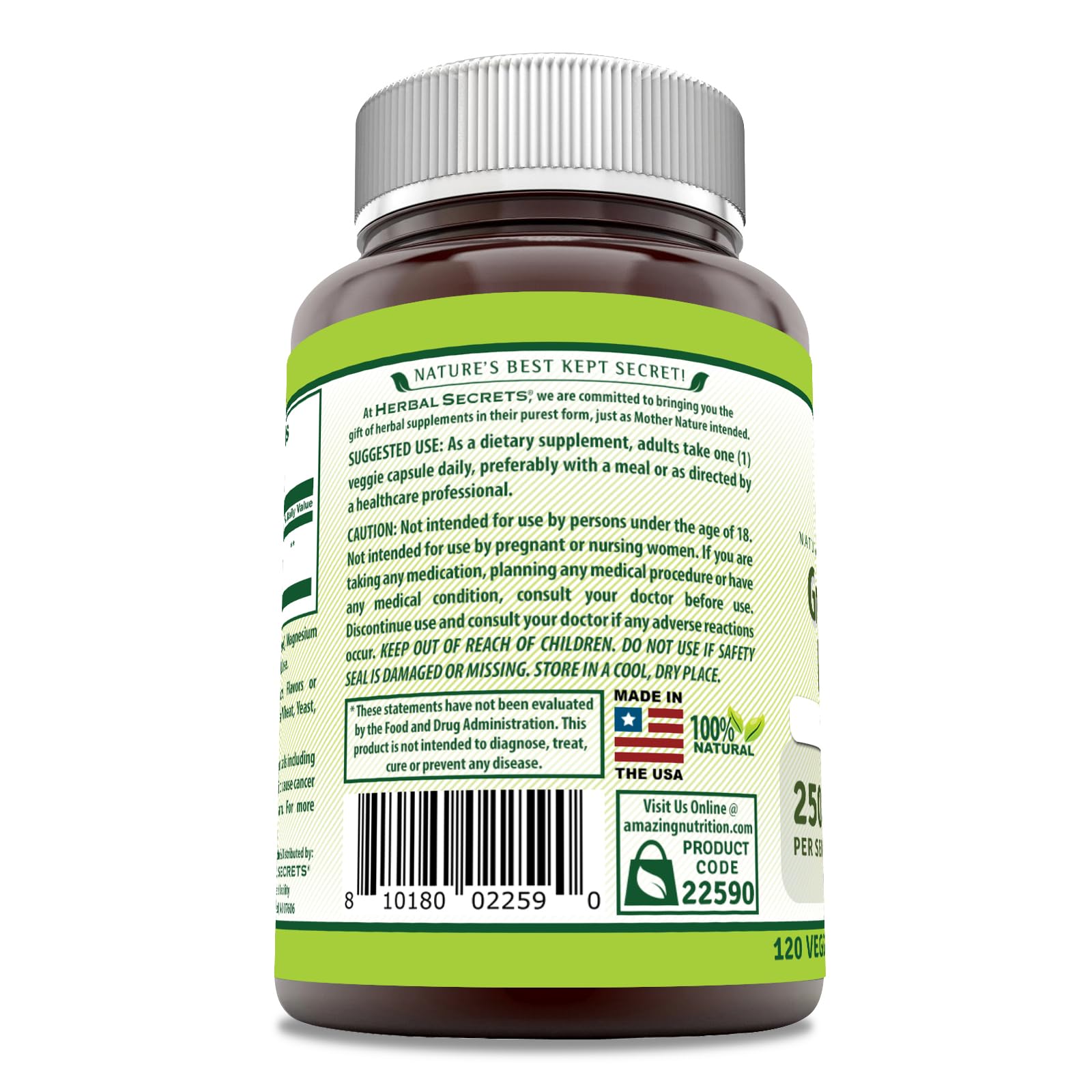 Close-up of capsules and packaging highlighting Non-GMO and Gluten-Free features