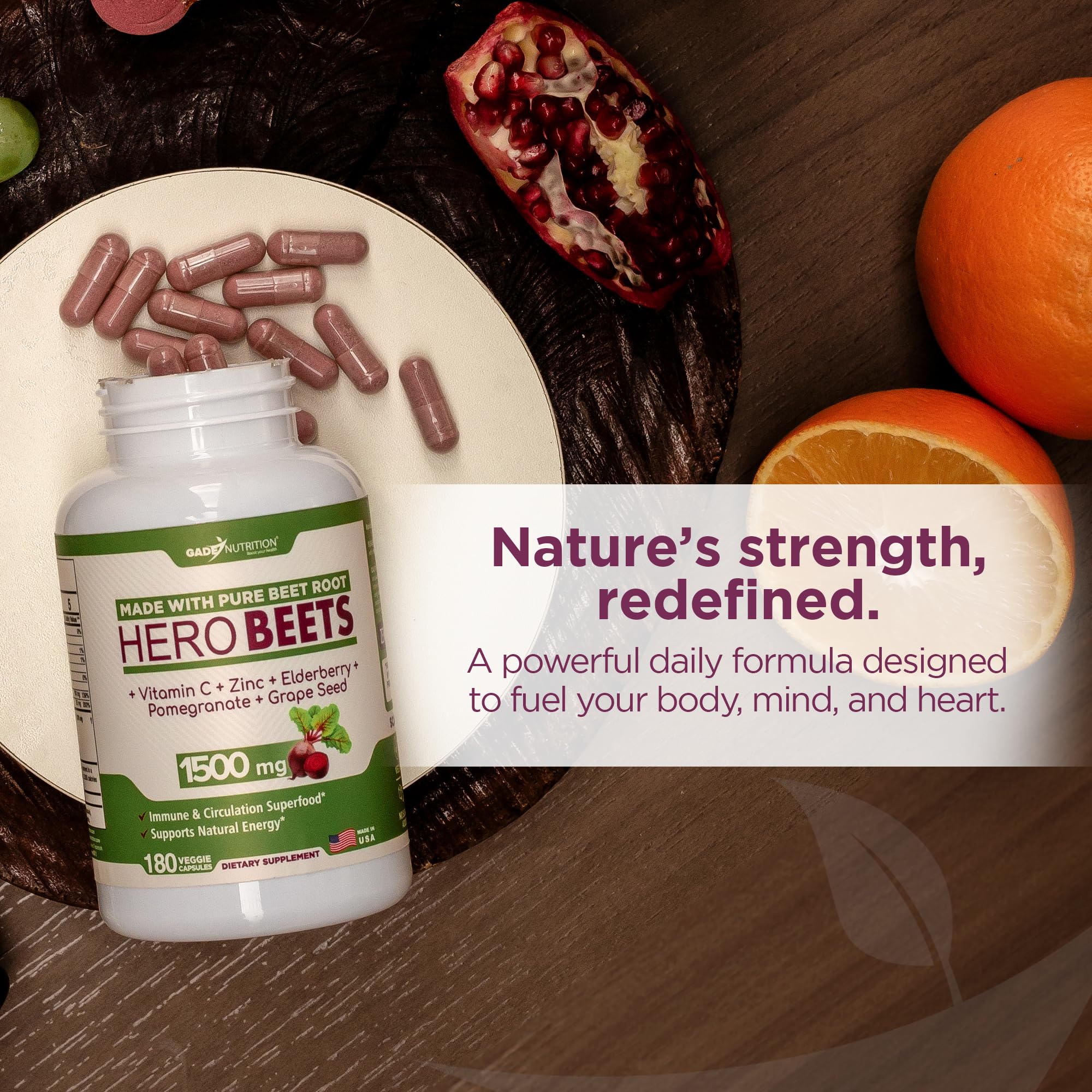 Heart-health supporting grapeseed and pomegranate extracts